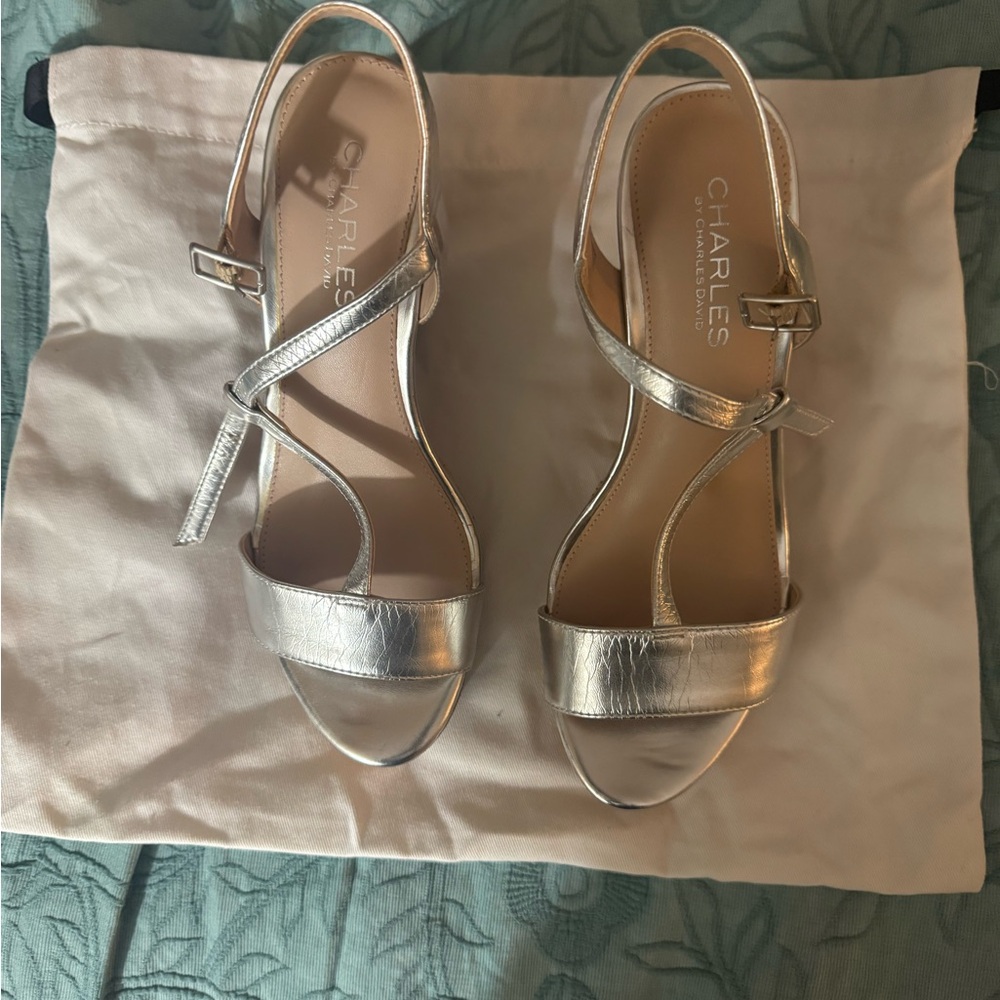 Charlies Metallic Silver Strappy Sandals